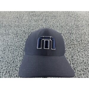 TravisMathew Mens Flexfit Baseball Cap Blue Embroidered Logo Golf